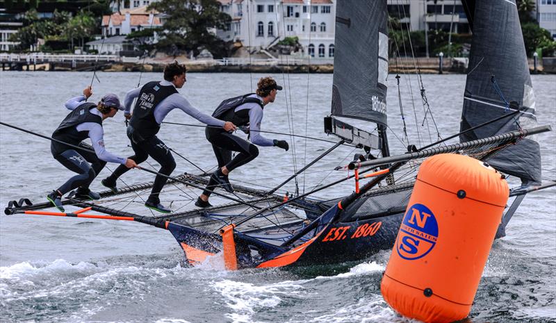18ft Skiff Season Point Score Race 19 - Rag and Famish crew after rounding the weather mark - photo © SailMedia