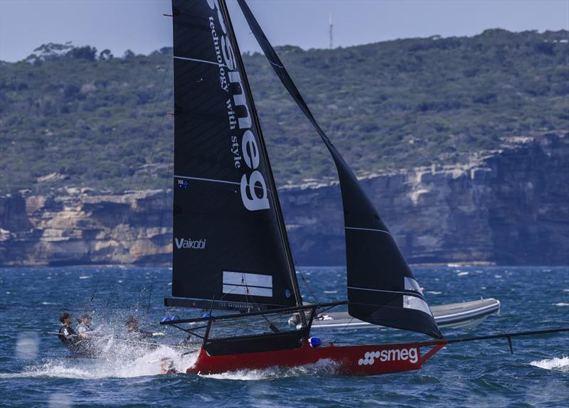 Smeg had another consistent race - 18ft Skiff Club Championship Race 14 and Season Point Score Race 20 photo copyright SailMedia taken at Australian 18 Footers League and featuring the 18ft Skiff class