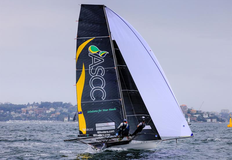 JJ Giltinan 18ft Skiff World Championship 2026 Race 1 - NZ's ASCC photo copyright SailMedia taken at Australian 18 Footers League and featuring the 18ft Skiff class