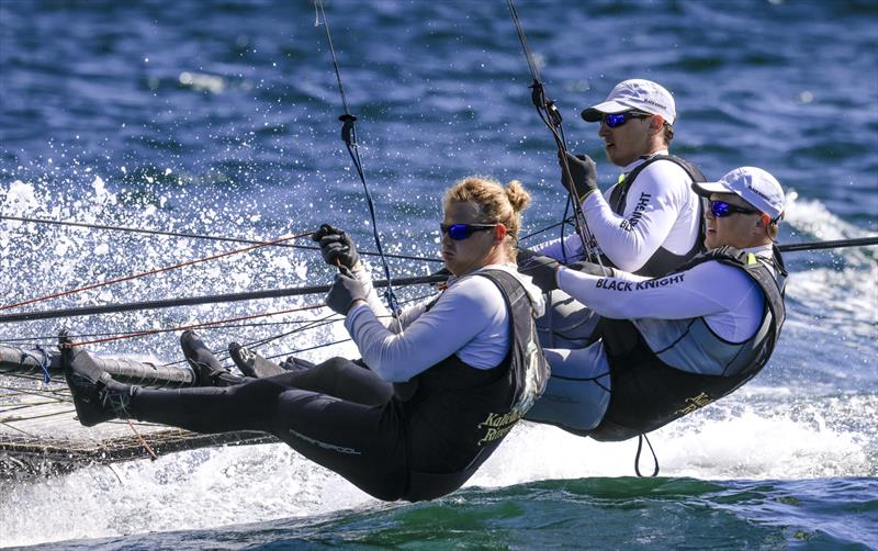 The Black Knight's crew during the JJ Giltinan 18ft Skiff World Championship 2026 - photo © SailMedia