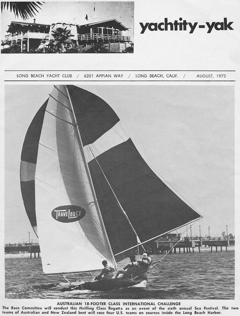Travelodge sailing in the United States in 1969 - featured on US sailing magazine cover in 1972 photo copyright Archive taken at Long Beach Yacht Club and featuring the 18ft Skiff class