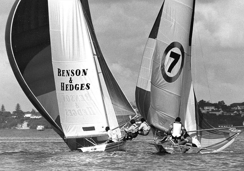 Benson and Hedges (foam) and Color 7 (timber) at the 1977 worlds in Auckland - photo © Archive