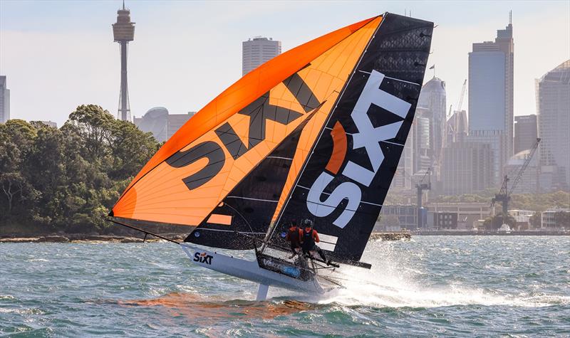 Sixt photo copyright SailMedia taken at Australian 18 Footers League and featuring the 18ft Skiff class
