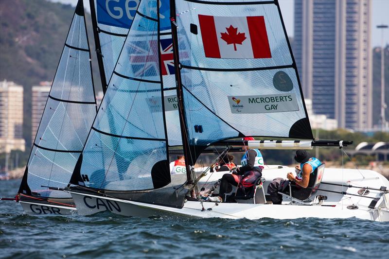 Silver for John McRoberts and Jackie Gay (CAN) at the Rio 2016 Paralympic Sailing Competition photo copyright Richard Langdon / Ocean Images taken at  and featuring the SKUD 18 class