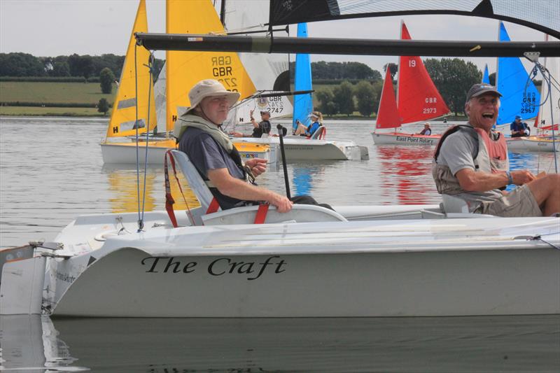 Fleet waiting for the wind during the 2019 Hansa UK Nationals at Rutland photo copyright James Greenberry taken at Rutland Sailing Club and featuring the SKUD 18 class