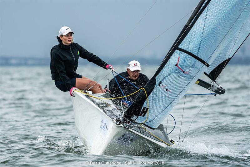 Matt Speakman and Emma Baillie 3rd in SKUD 18 - 2018 Australian Para Sailing Championships photo copyright Beau Outteridge taken at Royal Brighton Yacht Club and featuring the SKUD 18 class