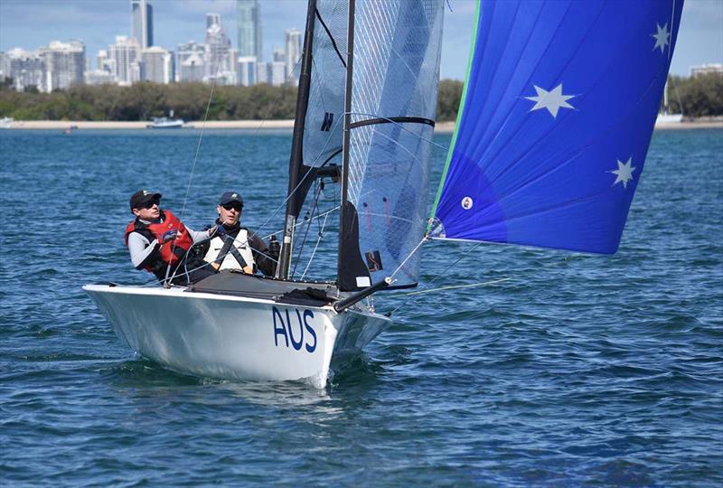 Dan Fitzgibbon and his Rio2016 Gold Medal winning SKUD 18 were back on the water after three years to contest the Para Nationals with crew Brett Pearce. - photo © David Staley