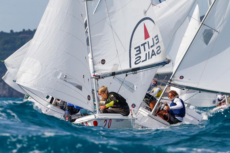 Rolling in the swell on day 5 of the Snipe Junior Worlds in Talamone, Italy photo copyright Matias Capizzano taken at Circolo della Vela Talamone and featuring the Snipe class