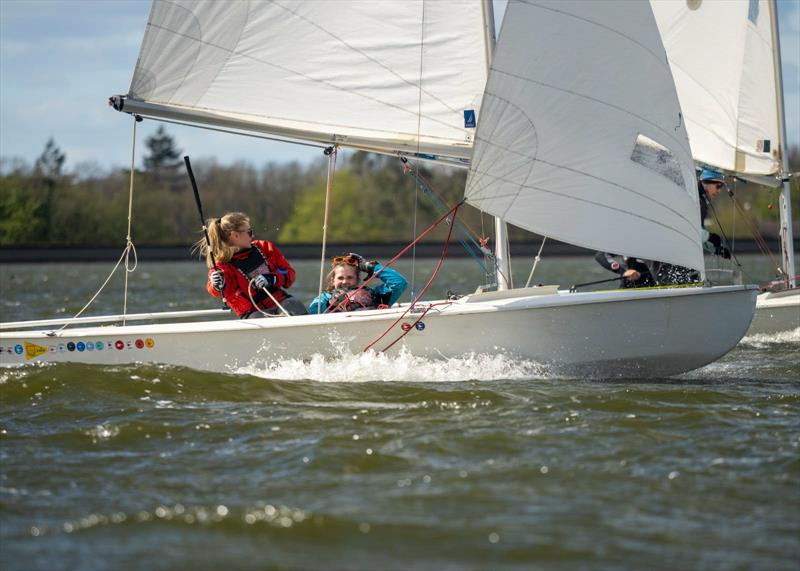 Jess Welch and Bonnie Marshall during the Snipe Junior, Women's and Under 30 Nationals 2026 at Bough Beech photo copyright Amy Barrett taken at Bough Beech Sailing Club and featuring the Snipe class