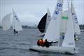 GBR161, champions Hamish Loudon, Victoria Kimber, Vince Dean during the Soling Nationals at Lochaber © James Douglas