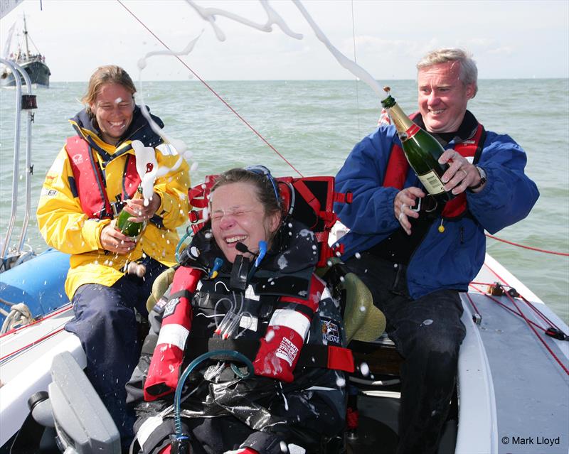 Hilary Lister celebrating and sailing with transatlantic sailor and mentor Emma Richards and her husband Clifford photo copyright Mark Lloyd taken at  and featuring the Soling class