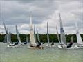 The fleet heading upwind in race 1 during the South Staffs Solo Open © Chloe Dawson