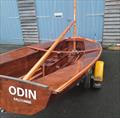 Adrian Griffins' classic Solo 504, built in 1963, with wooden spars and cotton sail &copy; NSCA