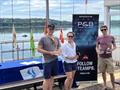 (l-r) Charlie Maunder (2nd), Maria E. Franco (1st Lady) and Jamie Clementson (1st) in the P&B Solo Western Championship at Chew Valley Lake Sailing Club &copy; Vernon Perkins