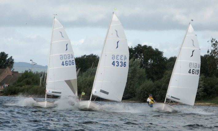 Solos go blasing photo copyright Phil Kirk taken at  and featuring the Solo class