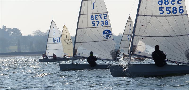 Ian Walters leads Ewan Birkin Walls in the Noble Marine Solo Winter Championship photo copyright Will Loy taken at Northampton Sailing Club and featuring the Solo class