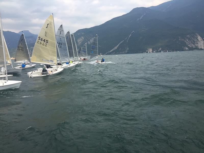 Startline on day 2 of the Magic Marine Solo Nation's Cup at Lake Garda photo copyright Will Loy taken at Fraglia Vela Riva and featuring the Solo class
