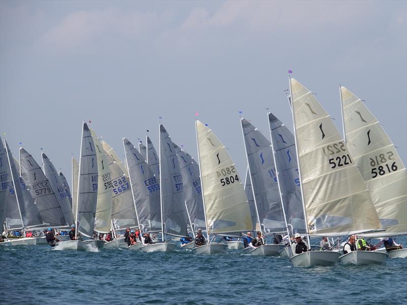 Congested start lines on day 3 at the Magic Marine National Solo Championship at Hayling Island photo copyright Will Loy taken at Hayling Island Sailing Club and featuring the Solo class
