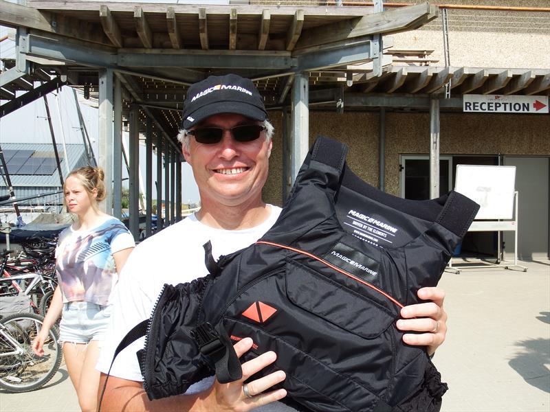 Mark Lee with the Magic Marine Revolution buoyancy aid during the Magic Marine National Solo Championship at Hayling Island photo copyright Will Loy taken at Hayling Island Sailing Club and featuring the Solo class