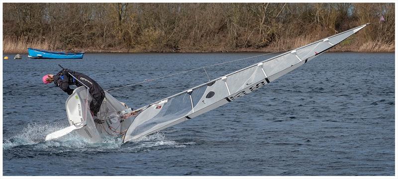 Amy King feeling the force during the Girton Sailing Club Spring Series Handicap photo copyright Steve Johnson taken at Girton Sailing Club and featuring the Solo class