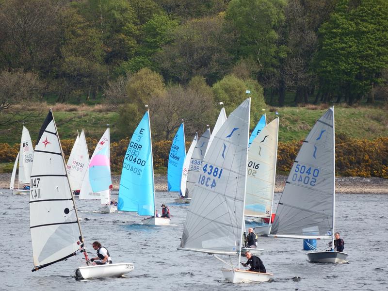 North West Senior Travellers at Delph photo copyright Dave Scott taken at Delph Sailing Club and featuring the Solo class