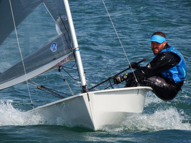 Event leader Tom Gillard on day 1 of the Nigel Pusinelli Trophy at the WPNSA photo copyright Will Loy taken at Weymouth & Portland Sailing Academy and featuring the Solo class
