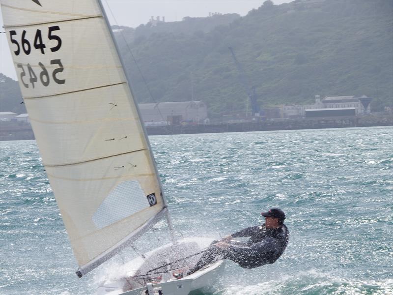 Ian Hopwood hiking hard on day 1 of the Nigel Pusinelli Trophy at the WPNSA photo copyright Will Loy taken at Weymouth & Portland Sailing Academy and featuring the Solo class