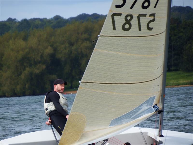 Andy Davis in second overall on day 1 of the Harken Solo Inlands at Rutland photo copyright Will Loy taken at Rutland Sailing Club and featuring the Solo class