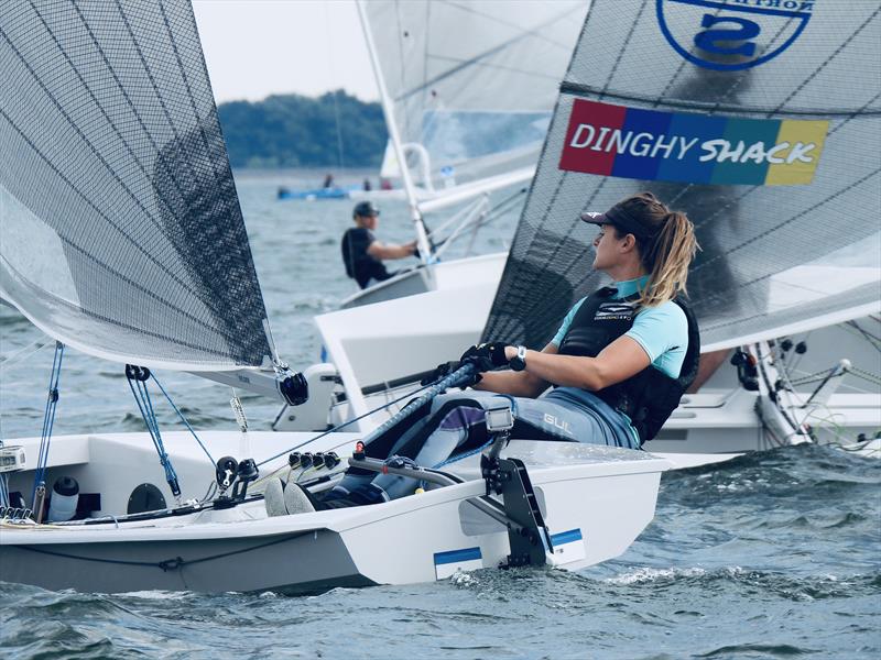 Rachael Rhodes steering for a change during the Solo Inland Championship 2021 at Grafham Water photo copyright Will Loy taken at Grafham Water Sailing Club and featuring the Solo class