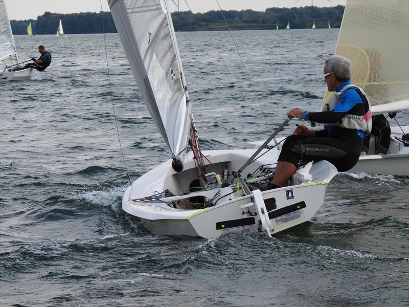 Peter Warne styling it out upwind photo copyright Will Loy taken at Draycote Water Sailing Club and featuring the Solo class