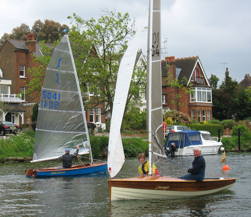 Rob Wilder waves to acknowledge the finishing bell during the Great Tea Race at Tamesis photo copyright John Dunkley taken at Tamesis Club and featuring the Solo class