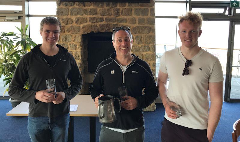 (L to R) Alex Butler, Richard Lovering, Oliver Davenport, winners at the Solo class Tyler Trophy at Hayling Island - photo © Doug Latta