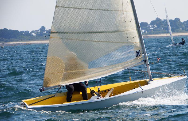 Hendrik Battiau (BEL) works upwind on day 2 of the Magic Marine Solo Nation's Cup in Carnac - photo © Will Loy