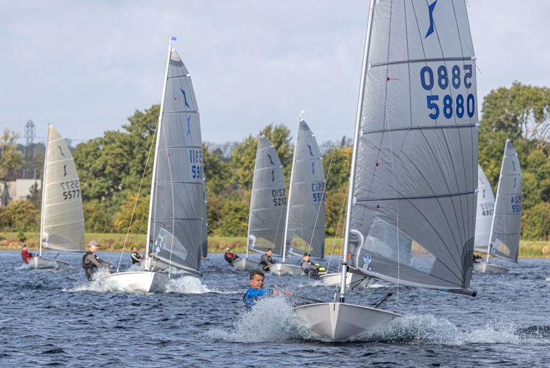 Martin Honnor leading the Solos with Nigel Davies just behind - Singlehander open meeting at Notts County photo copyright David Eberlin taken at Notts County Sailing Club and featuring the Solo class