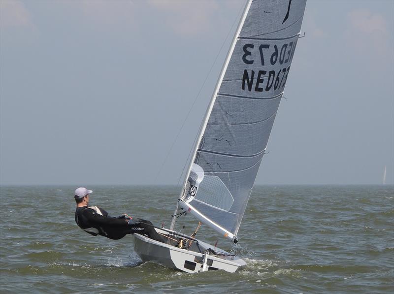 Paul Dijkstra leads the Solo Nation's Cup at Medemblik after Day 1 photo copyright Will Loy taken at Royal Yacht Club Hollandia and featuring the Solo class