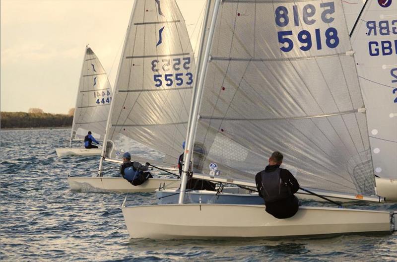 Wednesday night start of the Solos at Hayling photo copyright Sarah Mitchell taken at Hayling Island Sailing Club and featuring the Solo class