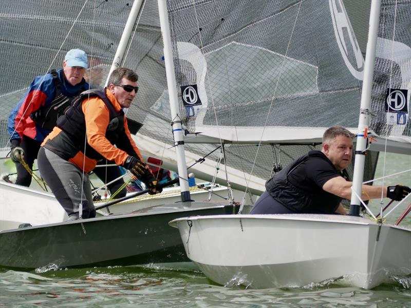 Sailors position themselves for a busy mark rounding during the South Staffs Solo Open photo copyright Chloe Dawson taken at South Staffordshire Sailing Club and featuring the Solo class