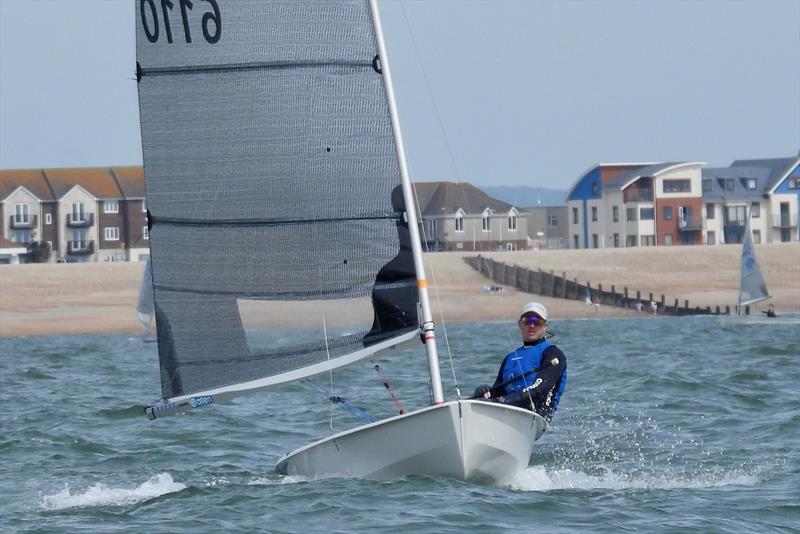 Oliver Davenport, overall winner - CB Ultimate Hikers Solo Spring Championship at Hayling Island photo copyright Will Loy taken at Hayling Island Sailing Club and featuring the Solo class