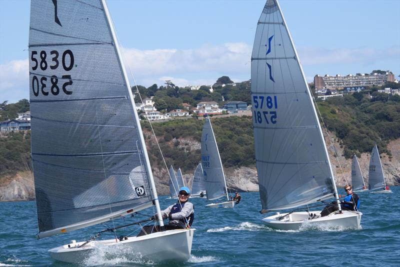 Alex Butler and Ian Baillie head upwind on day 4 - P&B Solo National Championship at Royal Torbay photo copyright Will Loy taken at Royal Torbay Yacht Club and featuring the Solo class