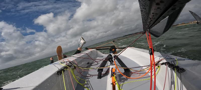 Kev's first start during the Solution Nationals at Lee-on-the-Solent photo copyright Kathryn Clark taken at Lee-on-the-Solent Sailing Club and featuring the Solution class