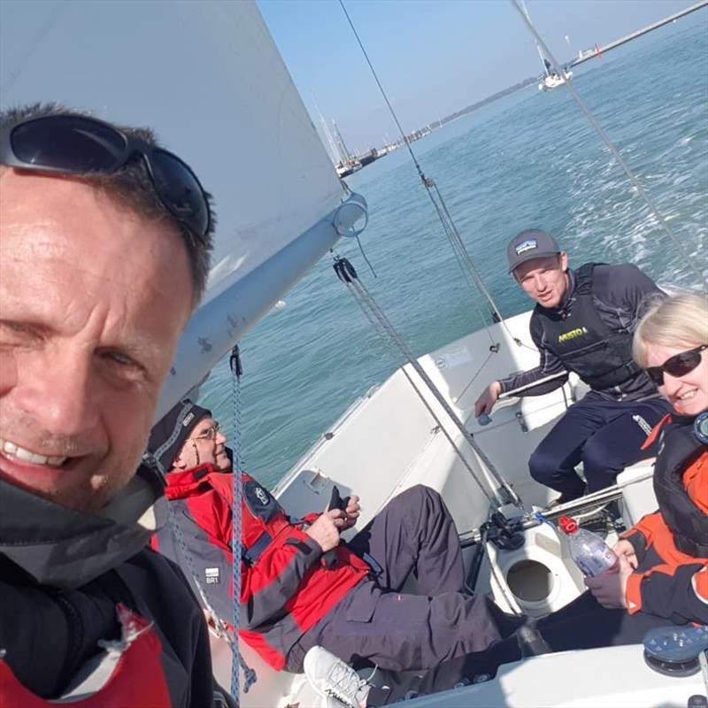 Blind Sailing practicing in Cowes ahead of the Worlds photo copyright Blind Sailing taken at  and featuring the Sonar class