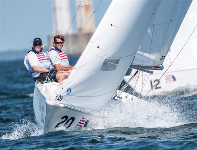 Miles Martschink sailing in 2016 photo copyright Paul Todd / www.outsideimages.co.nz taken at New York Yacht Club and featuring the Sonar class