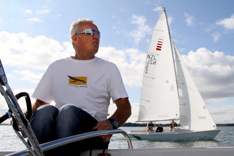 Rick Dodson at the helm of one of two Sonars used for the 2016 Paralympic Regatta photo copyright Yachting NZ taken at Royal New Zealand Yacht Squadron and featuring the Sonar class
