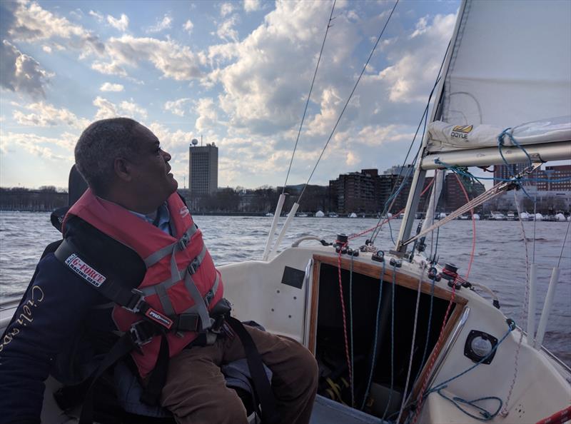 Racecourse action at the Special Olympics of Massachusetts Sailing Regatta photo copyright Community Boating Inc. taken at Boston Yacht Club and featuring the Sonar class