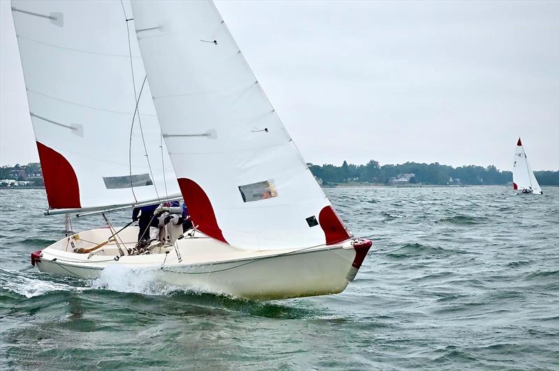 Mallory chasing Williams, opposite tacks - Susan Widmann Sinclair Women's Championship - photo © Rick Bannerot / www.ontheflyphoto.net