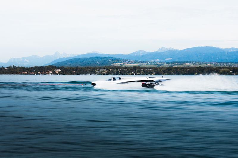 SP80 hits the water for the first time on Lake Geneva, Switzerland photo copyright Guillaume Fischer taken at  and featuring the SP80 class