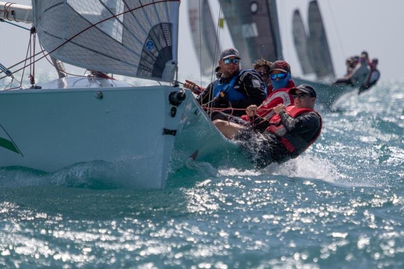 All weight on the rail in big breeze photo copyright Shirley Wodson taken at Whitsunday Sailing Club and featuring the Sportsboats class