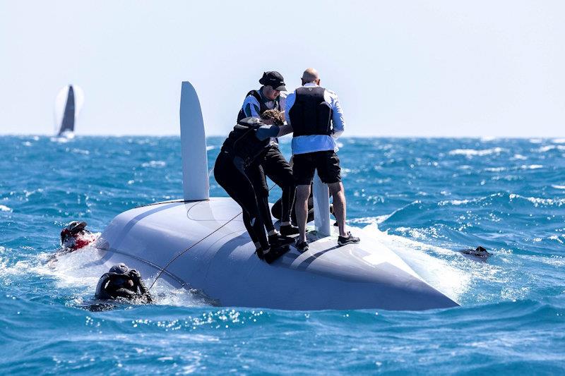 'Skeeter' was among the small boats that capsized - Ocean Dynamics and Mount Gay Airlie Beach Race Week - Day 1 photo copyright Andrea Francolini / ABRW taken at Whitsunday Sailing Club and featuring the Sportsboats class