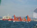 The leaders reach the leeward mark during the Squib South Coast Championship in Plymouth © KF Woodgate