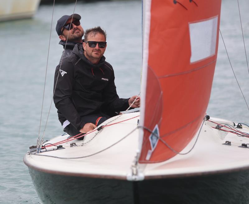 Squib Nationals at Weymouth Day 3 - race 4 winners ‘Two Counts' with Jono Browne and Chris - they currently lead the Squib championship after four races and one discard photo copyright Christine Boyd taken at Weymouth Sailing Club and featuring the Squib class